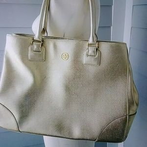 Tory burch gold leather bag